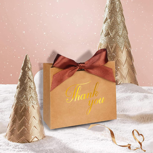 Eco-friendly Hotsale <b>Small</b> Kraft Thank You Gift Tote <b>Bag</b> For Chocolate Perfume Lipstick Bridal Shower Guest Favors Packaging - Product Image 4