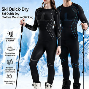 Ensemble de <span class=keywords><strong>sous</strong></span>-vêtements thermiques respirants d'hiver sans couture, à séchage rapide, compression de fitness, manches longues - Product Image 1