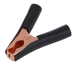 Pinza de Batería Tipo Cocodrilo con Mango de Goma Negra y Mordaza de Cobre, 12V 24V, Accesorio para Arrancador de Coches - Product Image 1