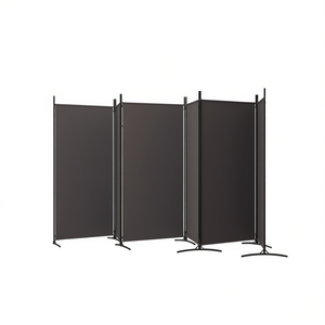 Separador de Ambientes de Tela Marrón de 6 Paneles, 204.7 x 70.9 Pulgadas, Plegable, Diseño Minimalista, Estructura de Metal - Product Image 1