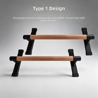 Barres de Parallettes Ajustables en Acier et Bois, Supports Multifonctionnels pour Dips, Idéales pour l'Entraînement de Force à Domicile, Pliable
