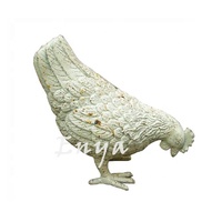 Statue de Coq Élégante ENYA, Grande Sculpture d'Extérieur en Faux Fer Forgé pour Jardin, Patio et Décoration Intérieure