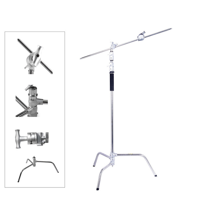 NiceFoto Stainless Steel Heavy Duty Durable Tripod Light Stand for Soft Box and Video Flash in Studio