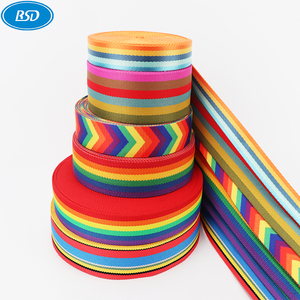 Cinta de Polipropileno Arcoíris de 38 mm de Primera Calidad Personalizada al por Mayor para Correas de Equipaje, Mochilas y Correas para Mascotas, Certificada por Oeko-Tex, de 0.3-4.0 mm - Product Image 3