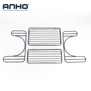 Étagère de rangement de cuisine autoportante à 2 niveaux en métal, organisateur réglable en fil métallique pour épices, conserves et bols - Product Image 5