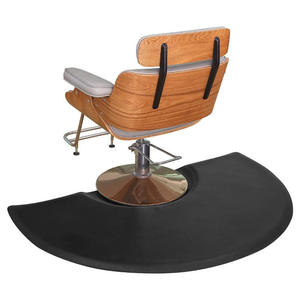 Meilleure vente : Tapis de sol anti-fatigue semi-circulaire noir imperméable pour salon de coiffure et barbier - Product Image 1