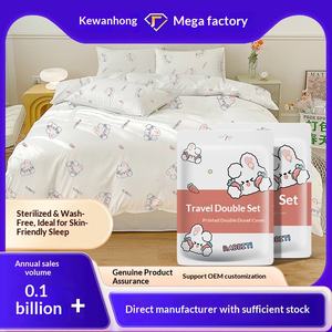 Ensemble <span class=keywords><strong>de</strong></span> literie <span class=keywords><strong>de</strong></span> voyage jetable imprimé 4 pièces, kit <span class=keywords><strong>de</strong></span> <span class=keywords><strong>linge</strong></span> <span class=keywords><strong>de</strong></span> <span class=keywords><strong>lit</strong></span> d'hôtel avec drap, housse <span class=keywords><strong>de</strong></span> couette et taies d'oreiller - Product Image 2