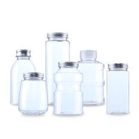 Bouteilles en PET de qualité alimentaire personnalisées avec couvercles, jetables pour thé au lait, jus de fruits, eau
