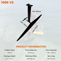 Nouvel Arrivage GY 1500V2 Hydrofoil Carbon Axis Foil Planche de Surf Électrique à Haut Rapport de Hauteur à Largeur, Haute Résistance Fireball 1500 Waterplay Noir