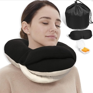 Oreiller ergonomique entièrement automatique pour le cou, fabriqué au Vietnam, pour les voyages, avec masque pour les yeux et bouchons d'oreilles - Product Image 1