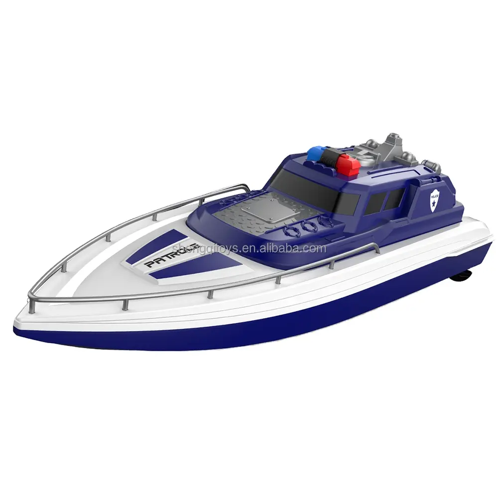 Bateau télécommandé RC haute vitesse LED pour piscine 2.4GHz 15 + Mph course radiocommandée bateau électrique rapide lac jouets