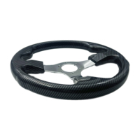 Volant de karting tout-terrain en fibre de carbone ABS de 350 mm avec housse pour la course sportive et le drift