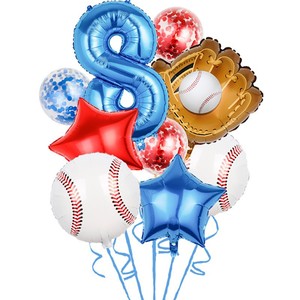 Lot de ballons en aluminium en gros, thème baseball, pour anniversaire, Noël, célébrations sportives, ballons de fête, animaux de dessin animé - Product Image 1