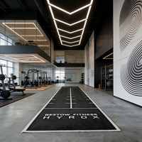 Tapis de fitness intérieur HYROX pour luge lestée, tapis de sport artificiel durable antidérapant pour salle de sport, support personnalisé pour logo et graphiques