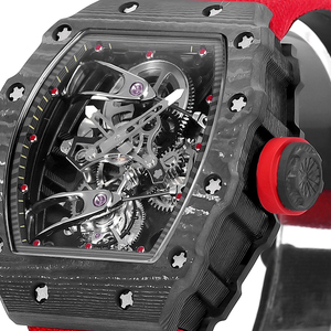 Montre mécanique automatique élégante avec tourbillon, boîtier en fibre de carbone, étanche, montre pour homme, cadeau de luxe, montre-bracelet sportive - Product Image 4