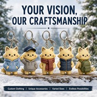 Porte-clés Mascotte Peluche Chat Étoile Personnalisé OEM ODM, Jouet Promotionnel Doux Personnage Original de Noël, Cadeau de Fêtes