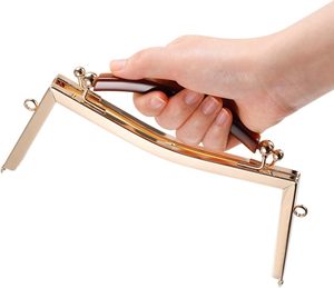 Uxcell Metal Purse <b>Frames</b> Pcs Kiss Lock Clasp <b>Frame</b> Clutch <b>Frame</b> With Rubber Handle For Coin Purse Handbag Making DIY Craft Gold - Product Image 6