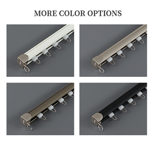 Tùy chỉnh màu sắc chống ăn mòn trần gắn Rèm theo dõi với móc theo phong cách đơn giản theo dõi thẳng làm bằng kim loại hợp kim nhôm - Product Image 5