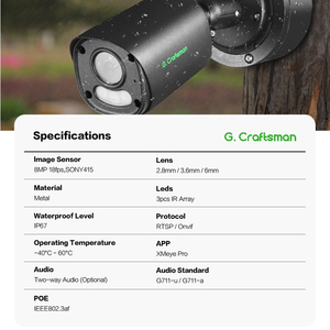<span class=keywords><strong>GX</strong></span>-YUFI-M8S-B 4K 8MP Haute Qualité Bon <span class=keywords><strong>Prix</strong></span> Sony WDR Caméra de Sécurité IP avec Xmeye Phone APP Vue à Distance Accès NETIP - Product Image 2