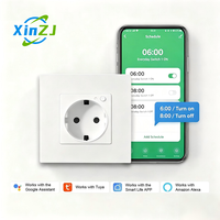 XZJ EU Akıllı WIFI Prizler Elektrik Prizleri AÇMA/KAPAMA Tuya Uzaktan Kumandalı Temperli Cam Panel Duvar Prizleri