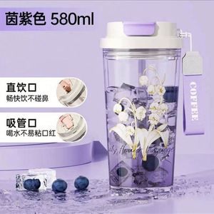 Vaso de Agua Lily Valley de 580 ml, Nuevo Vaso Portátil para Beber al Aire Libre con Tapa Antiderrames, Botella de Agua Resistente a Roturas - Product Image 3