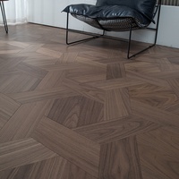 Plancher en bois composite multicouche à motif noué chinois, irrégulier, en noyer noir naturel