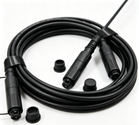 Cordon de brassage fibre optique étanche FTTH double OptiTap compatible G657A2 LSZH Simplex IP68 OD:3.0mm/5.0mm longueur personnalisée
