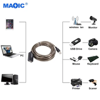 Kabel Data Repeater ekstender USB transmisi jarak jauh, kabel Data 5M 10M 15M 20M USB aktif untuk komputer