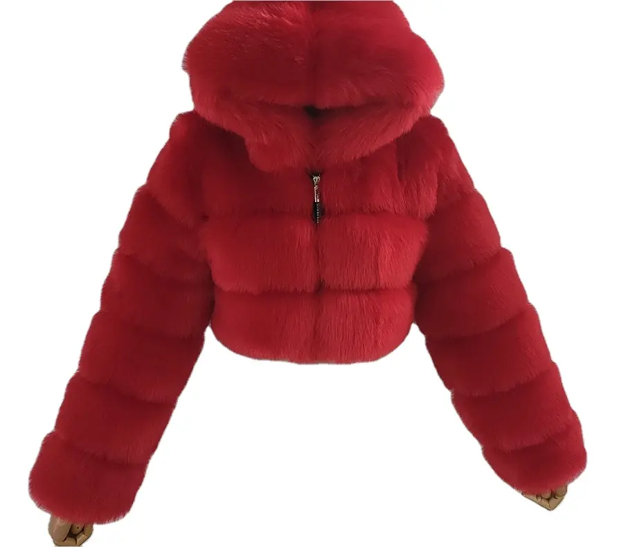 2024 겨울 코트 재킷 여성 fourrure manteau fourrure 가짜 모피 코트 후드 모피 재킷