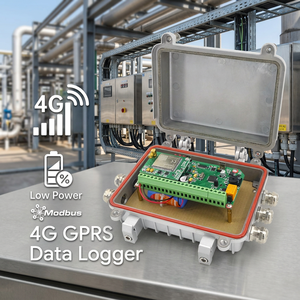 เครื่องบันทึกข้อมูล 4G GPRS สีเงิน โลหะ กันน้ำ IP67 ไม่มีจอแสดงผล รีโมทคอนโทรล ใช้พลังงานต่ำ - Product Image 1