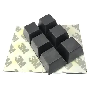 Height 14mm Black Anti-Slip Self-Adhesive Square Rubber Feet