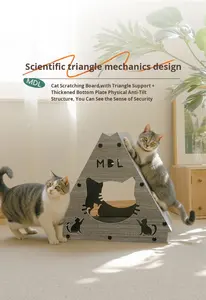 Tiragraffi per Gatti Triangolare Rinforzato e Resistente all'Usura, Giocattolo e Casa per Gatti, Grande Struttura per Riposo e Gioco - Product Image 3