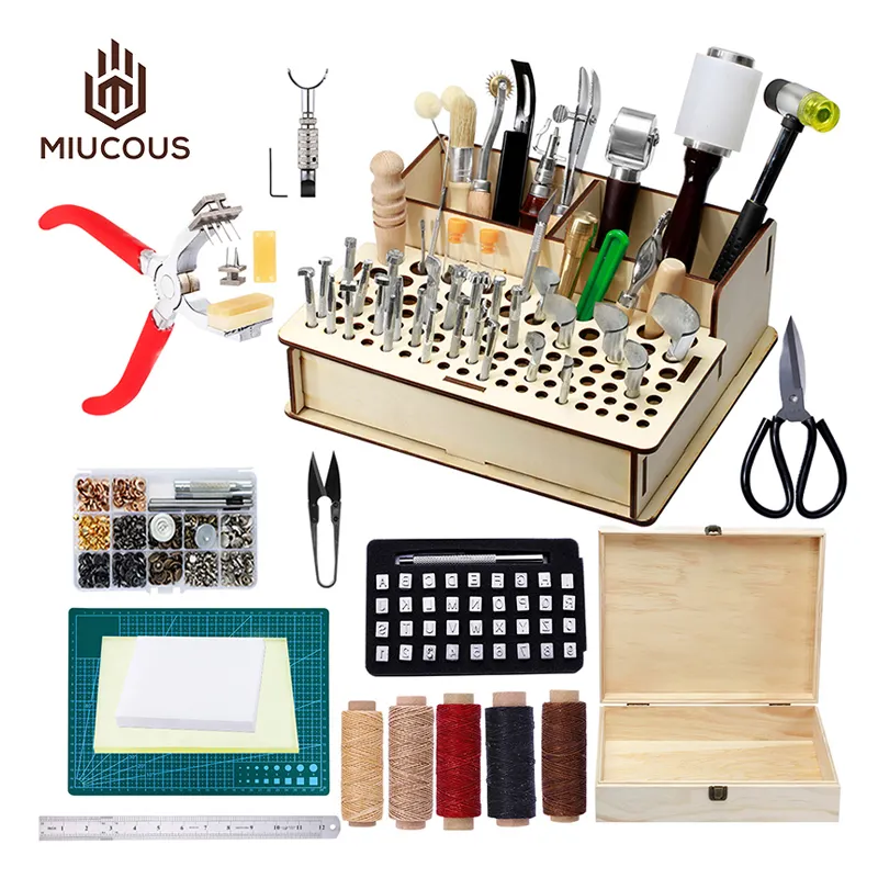 MIU017 Hot Verkoop Multifunctionele Professionele Leer Hobbygereedschappen Set Voor Leer Craft