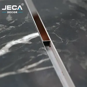 Foshan Supplier JECA Tile Trim For Wall Floor Furniture Decoration U Channel Stainless Steel Trim Metal Tile Trim