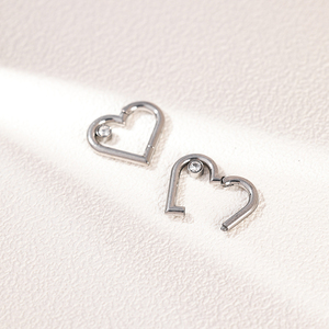 ASTM F136 segmento cuore <span class=keywords><strong>naso</strong></span> anello Clicker oro placcato <span class=keywords><strong>argento</strong></span> 8mm titanio a forma di cuore <span class=keywords><strong>Piercing</strong></span> al <span class=keywords><strong>naso</strong></span> - Product Image 5