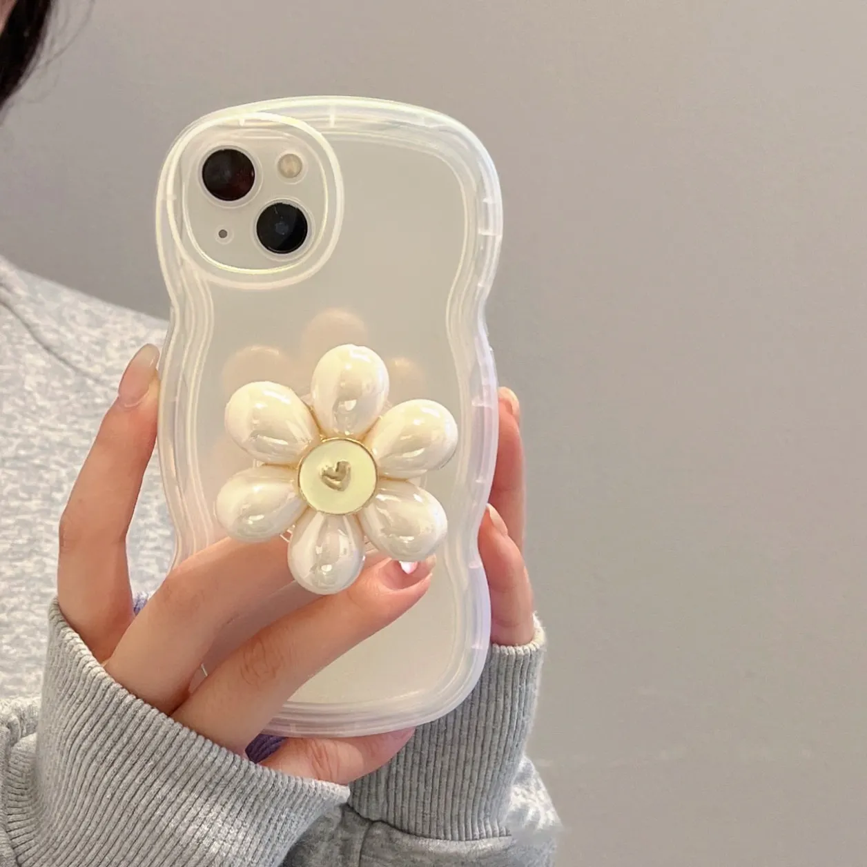 Ins Temperament Pearl Flower Bracket For Iphone Pro-14 Max 13 Phone Case 12/11 Xr Xs Shockproof Protective Cases Sublimation Pro