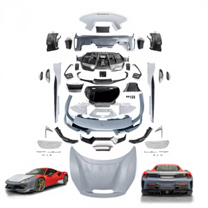 Kit de Carrocería para <span class=keywords><strong>Ferrari</strong></span> 488 Pista, Fibras de Carbono Secas, Faldones Laterales, Divisor de Parachoques Delantero, Capó del Motor, Parachoques Traseros - Product Image 2
