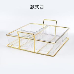 Caja de Almacenamiento de Plástico con Compartimentos, Organizador de Escritorio Rectangular con Marco Dorado, Organizador de Escritorio para Oficina - Product Image 3