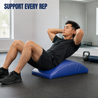 Tapis d'entraînement Ab Mat pour abdominaux et sit-ups, avec support dorsal incurvé, en cuir PU bleu foncé et noyau en mousse, OEM, marque privée, vente en gros