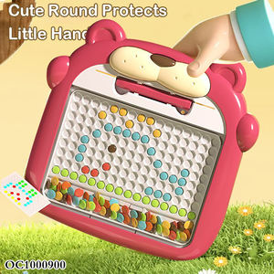 Juego de cartas de rompecabezas Montessori, almohadilla de dibujo de cuentas magnéticas coloridas, tablero de garabatos, juguete educativo para niños en edad preescolar - Product Image 5