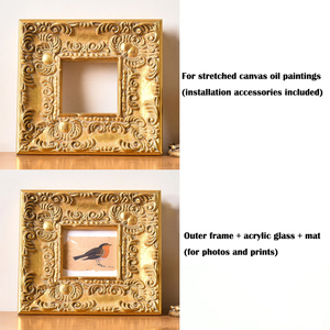 Retro Creative Solid Wood <strong>Picture</strong> <strong>Frames</strong> with Distinctive Patterns Rectangle Square Tabletop/Wall Mountable - Product Image 3