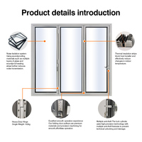 Porte pliante à triple vitrage à faible valeur U, porte pliante extérieure à rupture de pont thermique, portes pliantes en aluminium sur mesure, Royaume-Uni