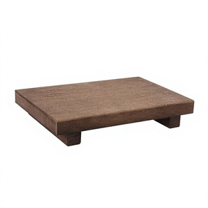 Solid Wood Pedestal Display Riser Tray <b>Rustic</b> Farmhouse Countertop Stand for <b>Bathroom</b> Kitchen Coffee Bar <b>Vanity</b> Decor - Product Image 1
