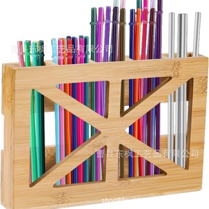 Bamboo Wall Mounted Straw <b>Storage</b> <b>Box</b> Rectangle Lacquered Punch Free Drying Rack For <b>Kitchen</b> Bathroom - Product Image 2