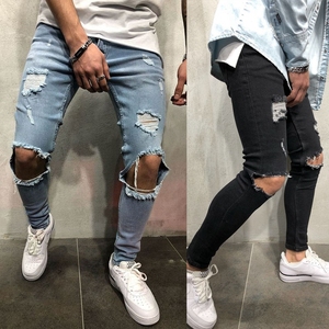 Pantalones vaqueros de los hombres de la moda Jeans hip hop bien streetwear <span class=keywords><strong>jogger</strong></span> biker arrancado de los hombres jeans - Product Image 6