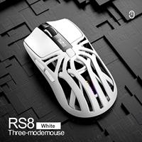 Mouse Nirkabel RS8 Tri-mode 6 Tombol Kompatibel DPI Dapat Disesuaikan 10000 Mouse Nirkabel Ergonomis Isi Ulang