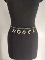 Chaîne de taille Sexy en strass argenté pour femmes, nouveau Style, personnalisé, lettres, ventre,