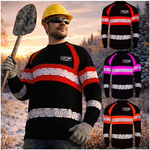 Sweat-shirt <span class=keywords><strong>de</strong></span> sécurité réfléchissant haute visibilité pour homme, col rond, manches longues, couleurs contrastées, vêtements <span class=keywords><strong>de</strong></span> <span class=keywords><strong>travail</strong></span> haute visibilité, <span class=keywords><strong>pull</strong></span> en coton - Product Image 1