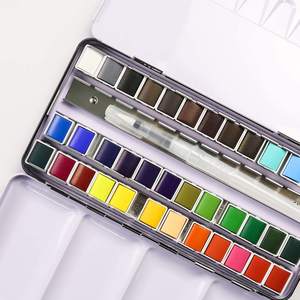 Ensemble de peinture aquarelle solide professionnel de 12, 24, 36, 48 couleurs avec boîte portable pour l'art, l'artisanat, la peinture DIY - Product Image 1