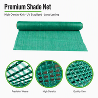Groene HDPE warp gebreide UV-bestendige 30%-95% ademende schaduwdoek voor groentekassen, landbouw en tuin.